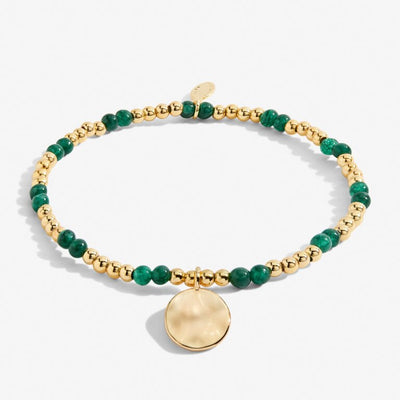 Joma Jewellery - 'A Little May' Green Agate & Gold Birthstone Bracelet