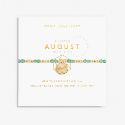 Joma Jewellery - 'A Little August' Aventurine & Gold Birthstone Bracelet