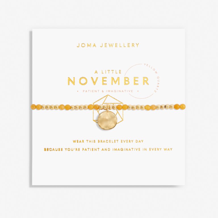 Joma Jewellery - 'A Little November' Yellow Quartz & Gold Birthstone Bracelet