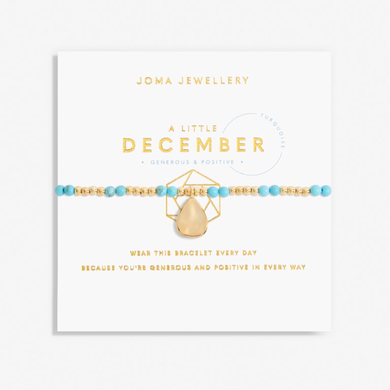 Joma Jewellery - 'A Little December' Turquoise & Gold Birthstone Bracelet
