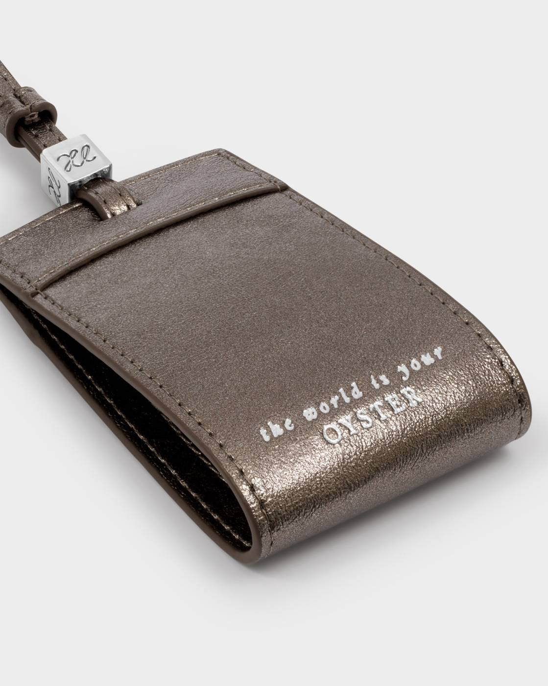 Katie Loxton - The World is Your Oyster - Luggage Tag - Pewter