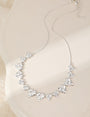 Gracee Jewellery -  Hammered Hearts Half Beaded Chain - Silver Necklace