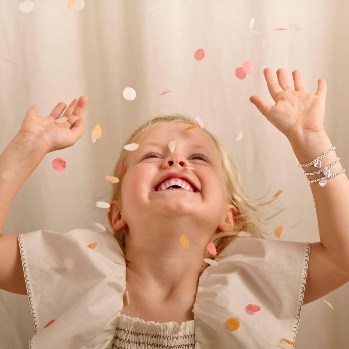 Joma Jewellery KIDS Confetti -Just for You Birthday Girl -  Silver Stretch Bracelet