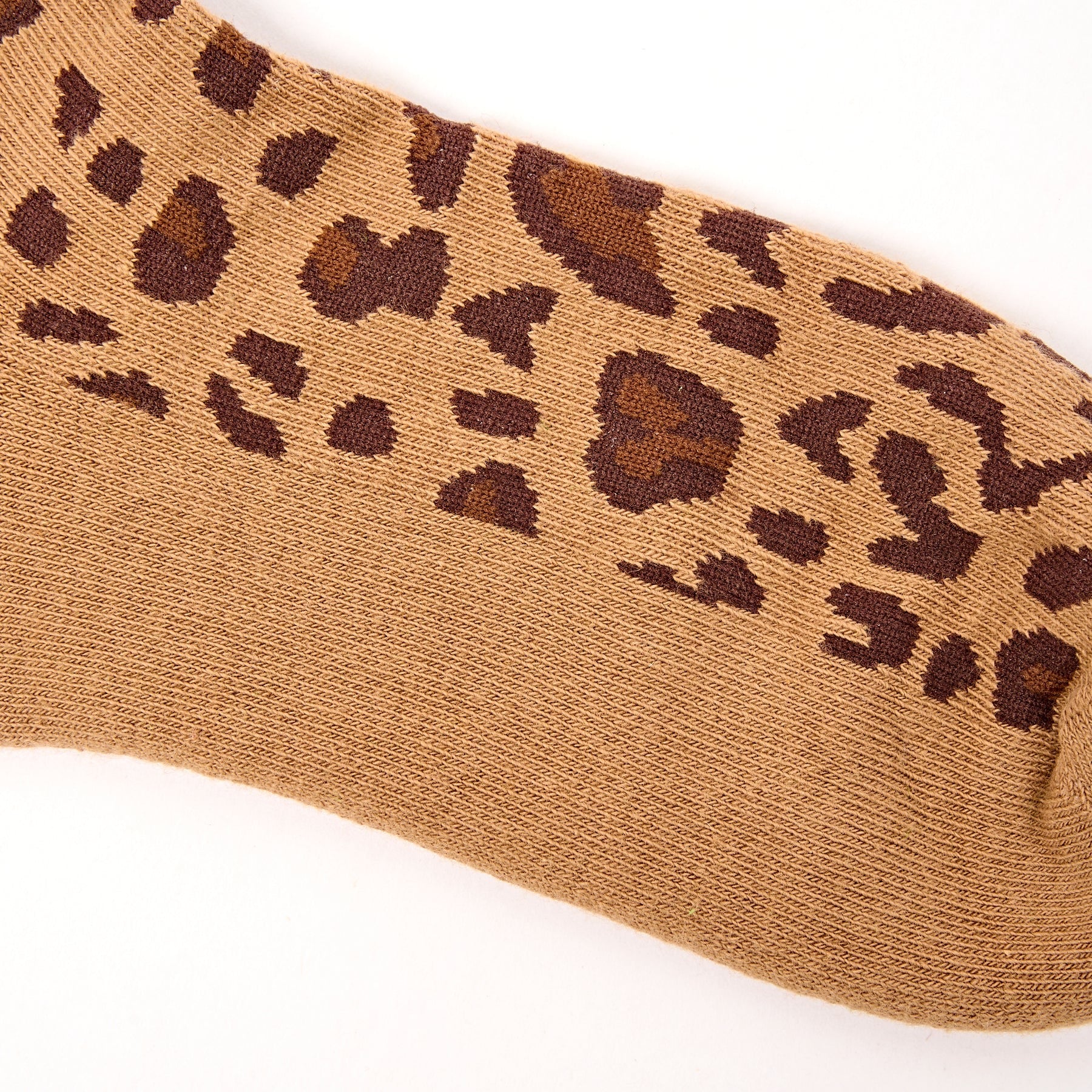 ROKA Wembley Ladies Trainer Ankle Socks - Savannah Leopard - Sand