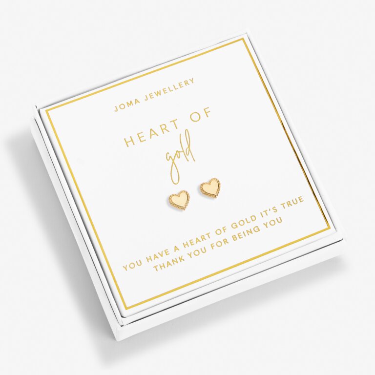 Joma Jewellery Beautifully Boxed 'Heart of Gold' Earrings - Gold