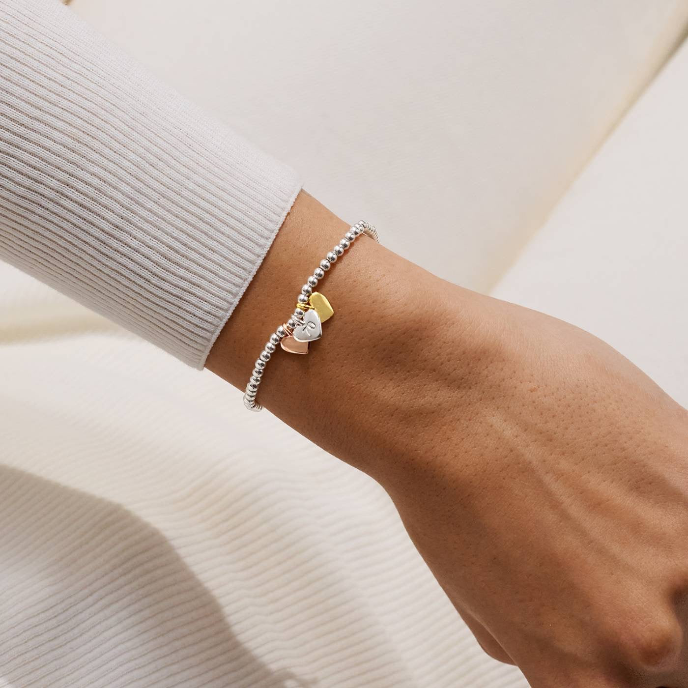 Joma Jewellery - Charmed Moments - A Little 'Happy 70th Birthday' - Three Tone Charm Bracelet