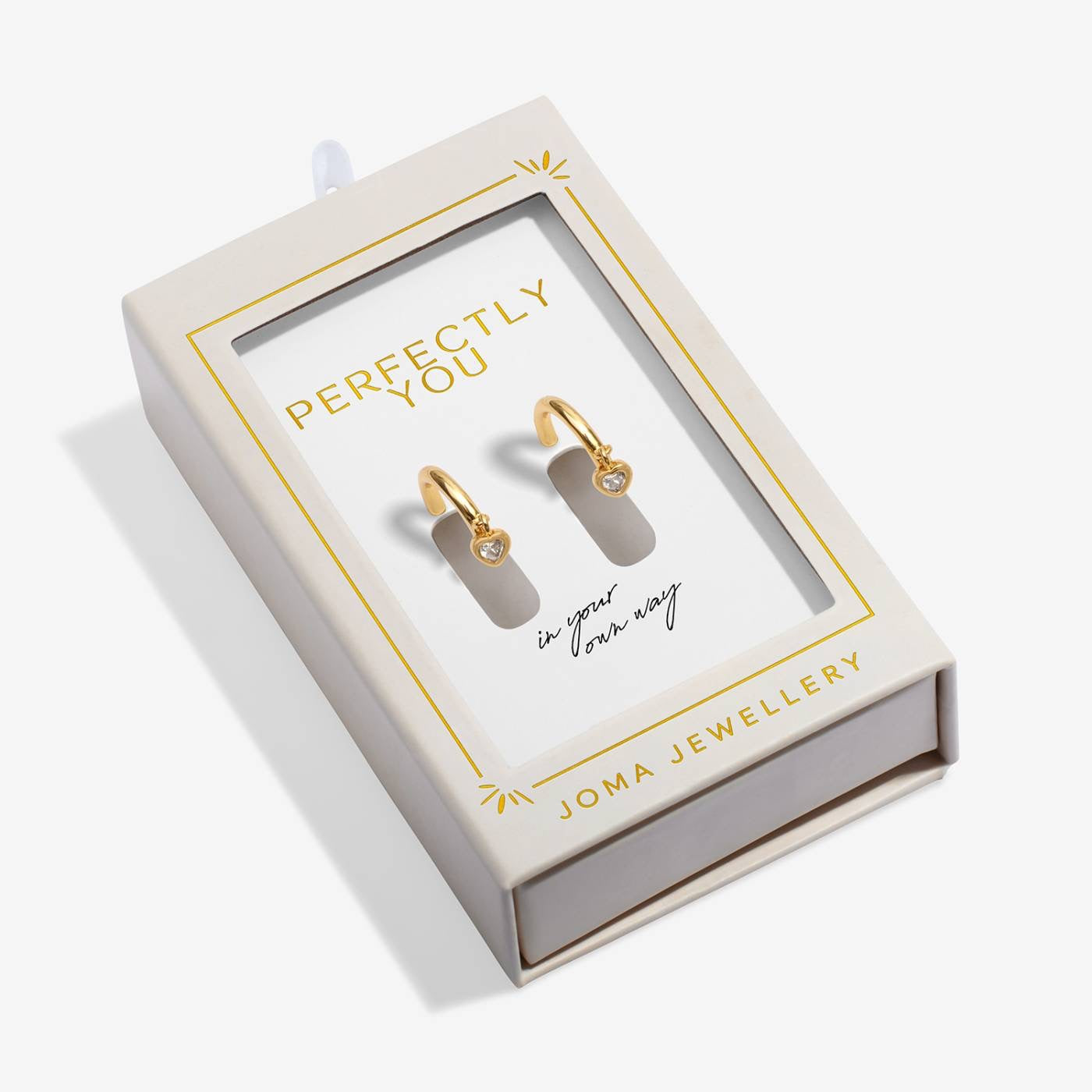 Joma Jewellery Moments to Shine - Perfectly You - Gold Plated Boxed Heart Hoop Earrings