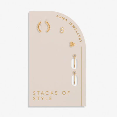 Joma Jewellery - Stacks of Style CZ Earrings Multi Set - Gold