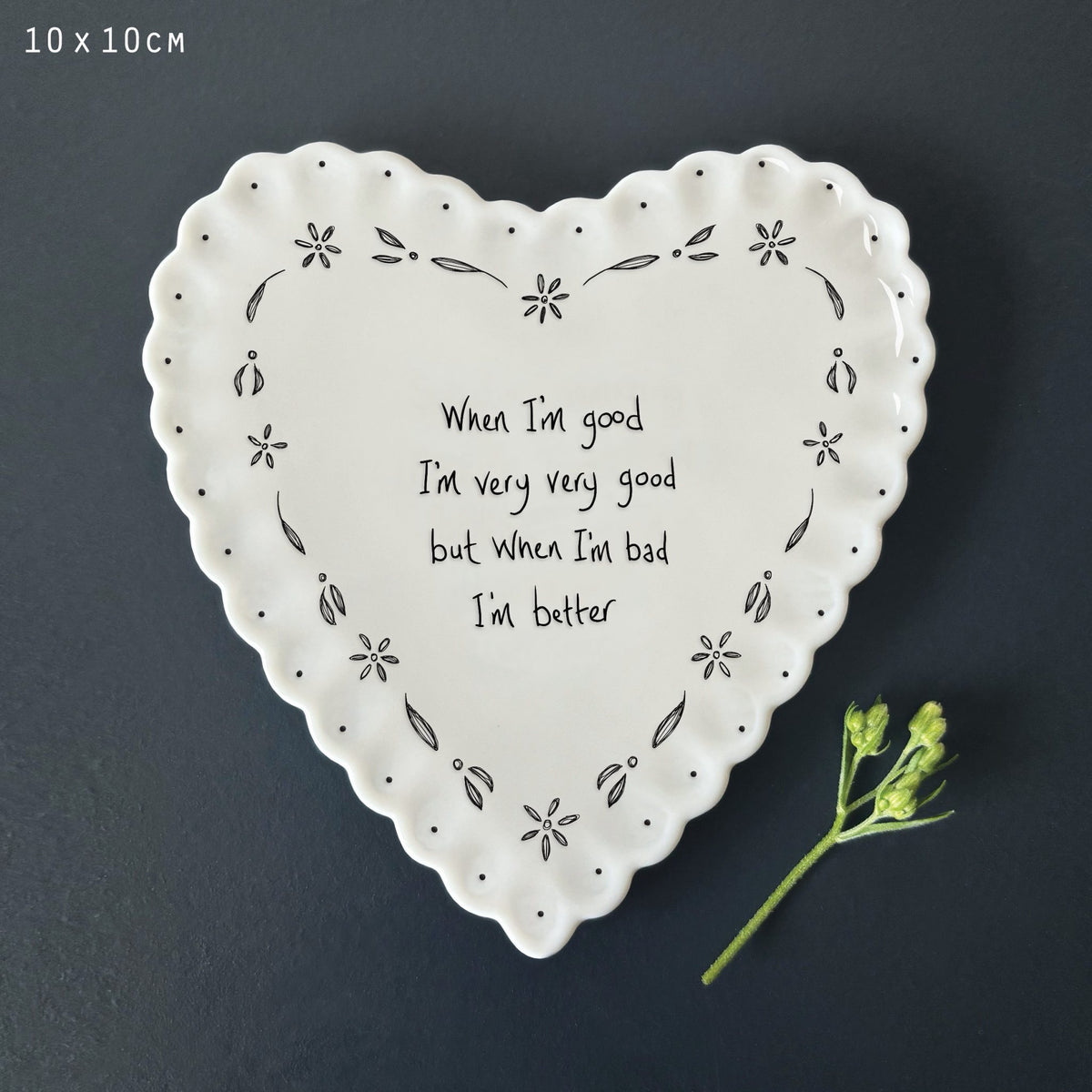 East Of India Ceramic - Heart Scallop Coaster - When I’m Good