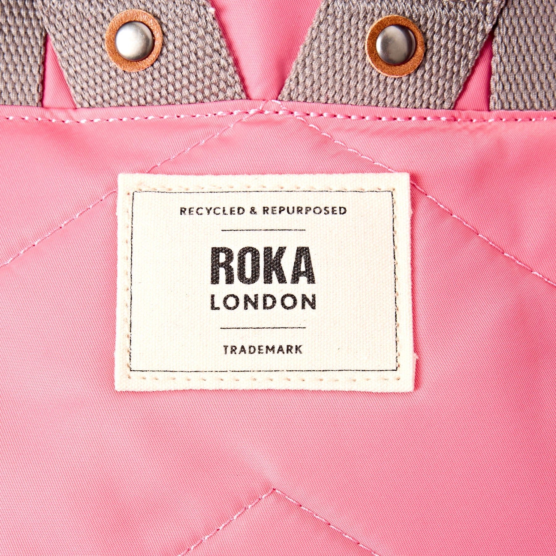 Roka Canfield Roll Top- Recycled Nylon - Small Backpack - Pink Lemonade
