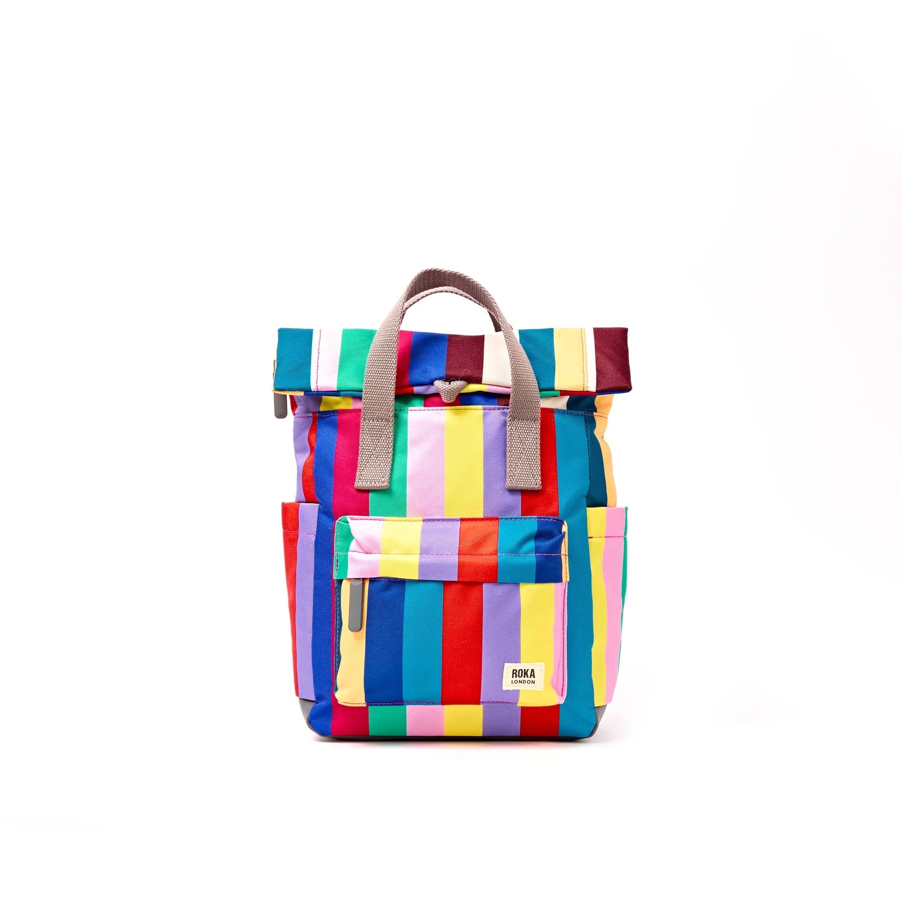 Roka Canfield B Backpack-Recycled Canvas - SMALL - Wide Multi Stripe (Limited Edition)