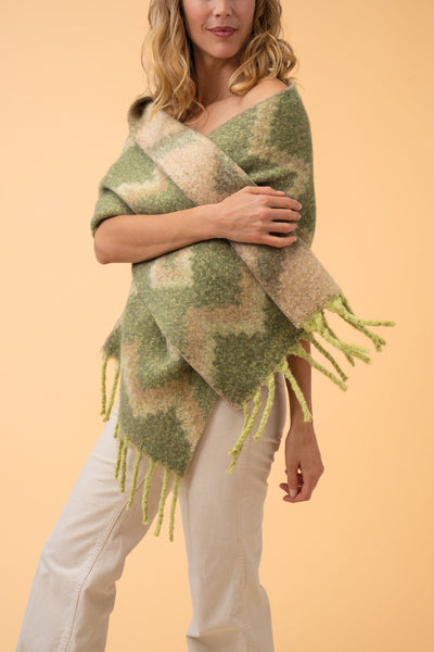 Powder Melia Cosy Knitted Scarf -Olive Green