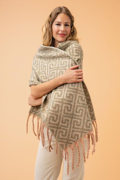 Powder Athena Cosy Knitted Scarf - Olive & Petal