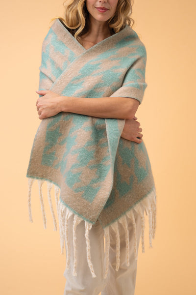 Powder Harper Cosy Knitted Scarf - Aqua/Taupe