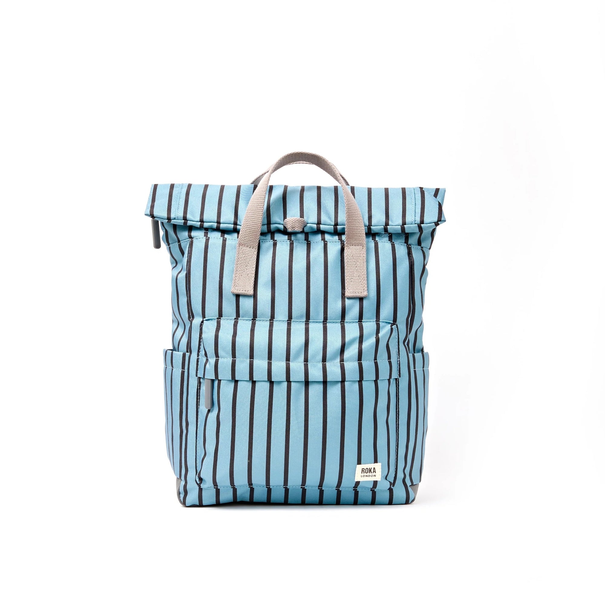 Roka Canfield Recycled Canvas - Medium Backpack - Blue Stripe
