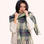 Powder - Flora - Check Print Cosy Tassel Scarf - Damson Mix