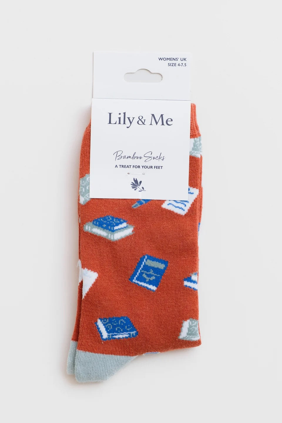 Lily &amp; Me - Reading Book Socks &amp; Felt Book - Keyring &amp; Sock Gift Box Set