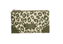 Alice Wheeler- Olive Leopard Print - Brompton Large Slimline Zip Purse