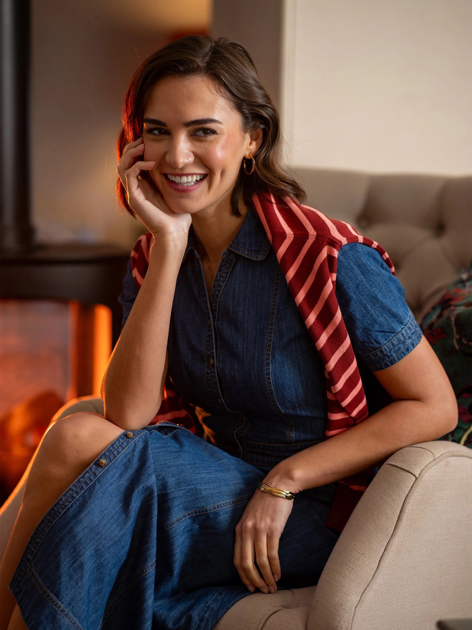 Brakeburn - Apple - Denim Maxi Dress - Mid Wash Blue Denim