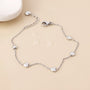 POM WATERPROOF - Whisper Stainless Steel Tiny Hearts Station Chain Bracelet - Silver