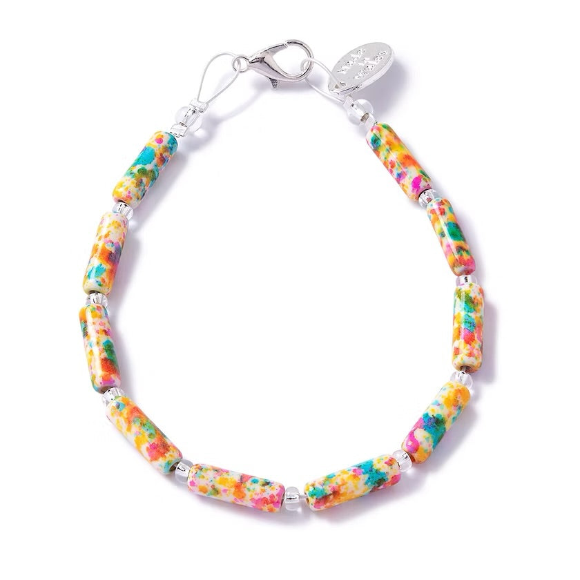 Carrie Elspeth Festival Tube Bead Bracelet- Multicoloured