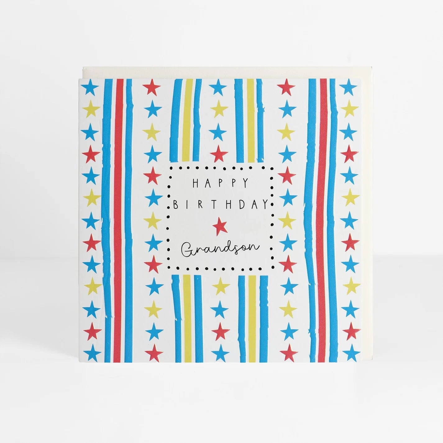 Happy Birthday Grandson Stars &amp; Stripes - Birthday Card- Belly Button