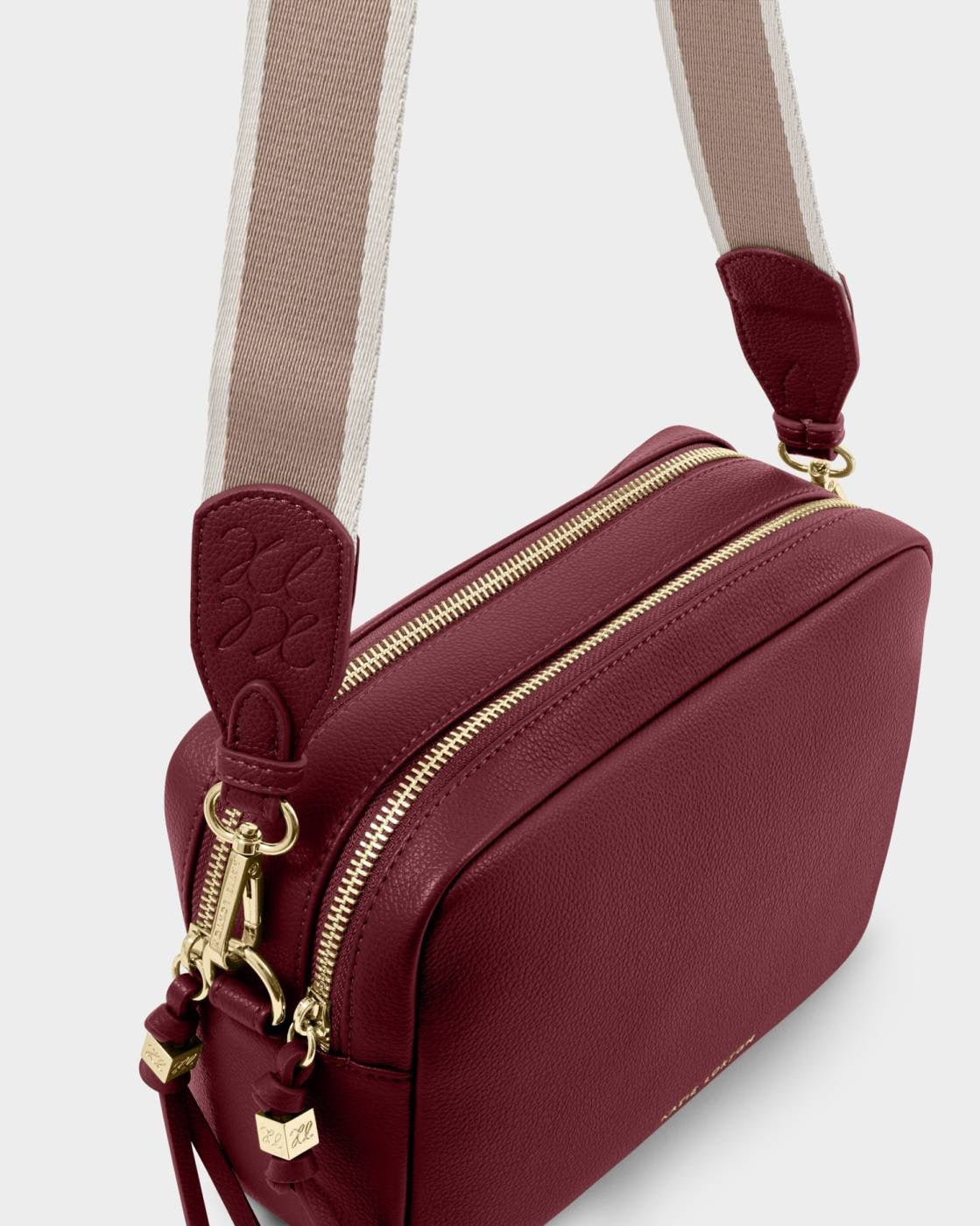 Katie Loxton - Lottie - Large Double Zip Crossbody Bag - Cherry