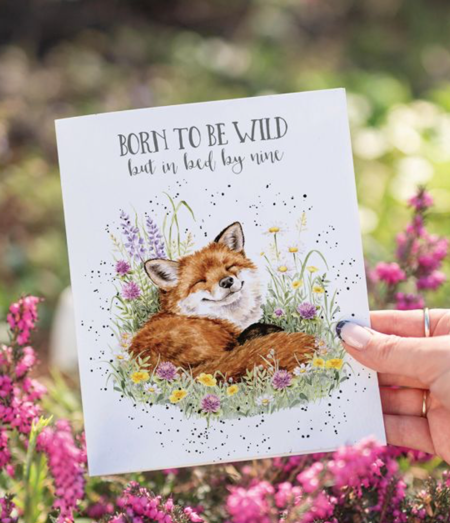 'Born to be wild' Fox Birthday Card - Wrendale Designs