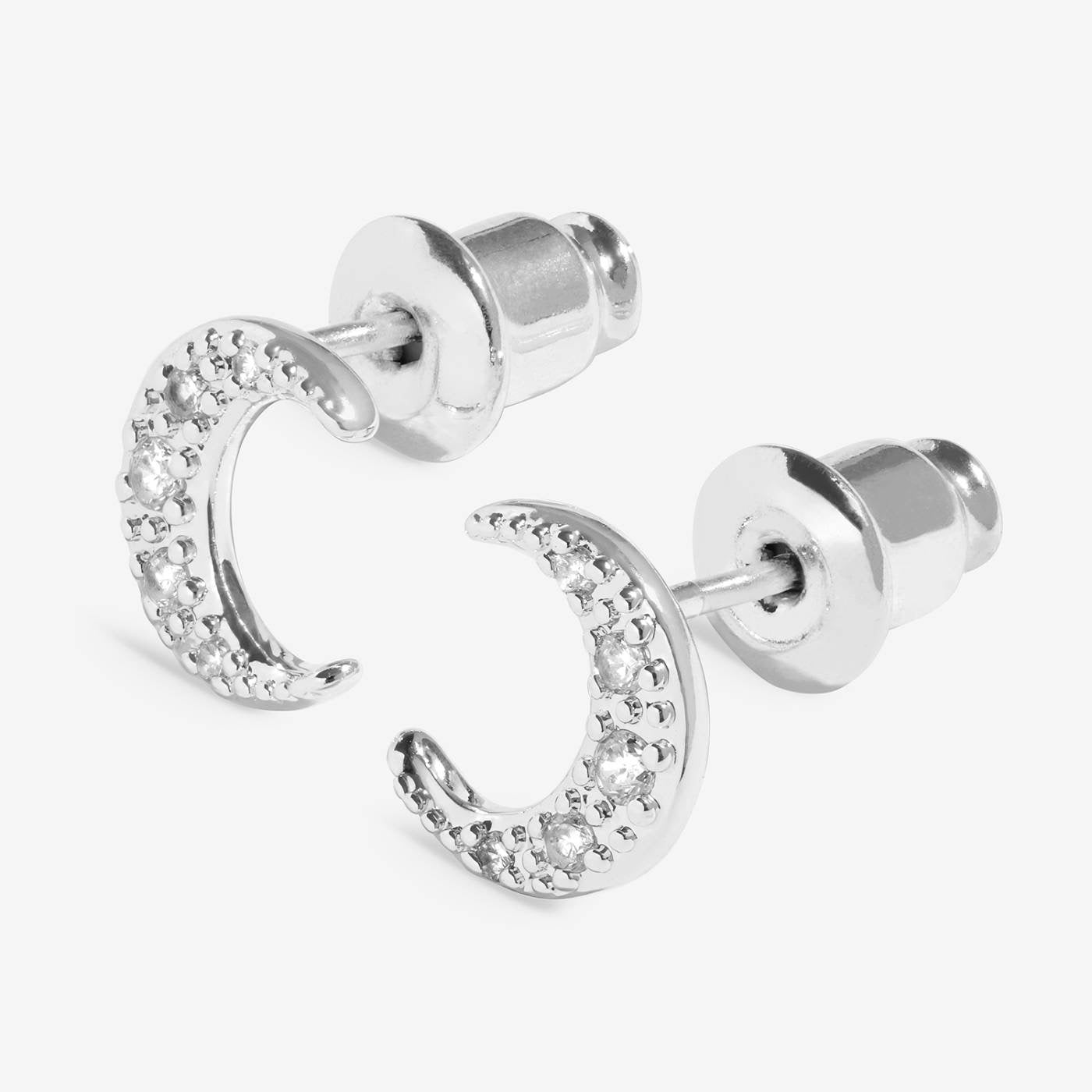 Joma Jewellery Moments to Shine - Love You To The Moon - Silver Plated Moon Boxed Stud Earrings (Copy)
