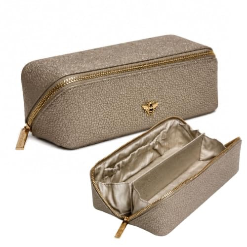 Alice Wheeler - Slim Small Train Make-Up Case - Bronze