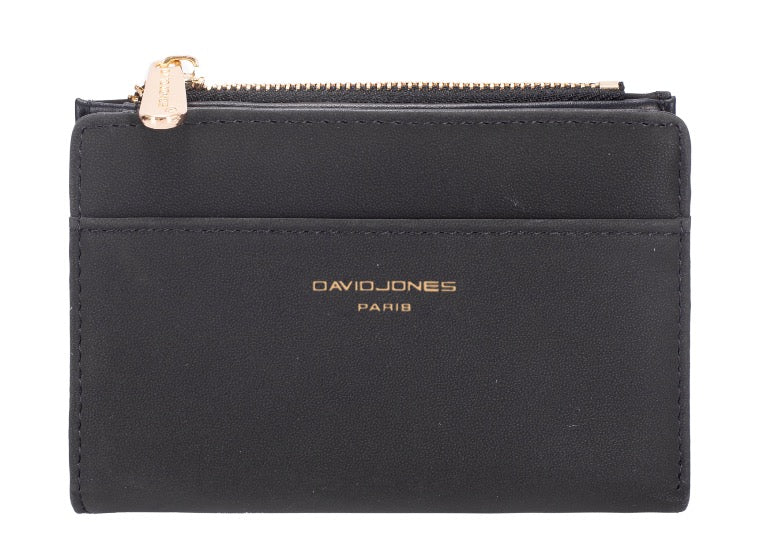 David Jones (P173) Small Compact Purse with Card &amp; Coins - Black