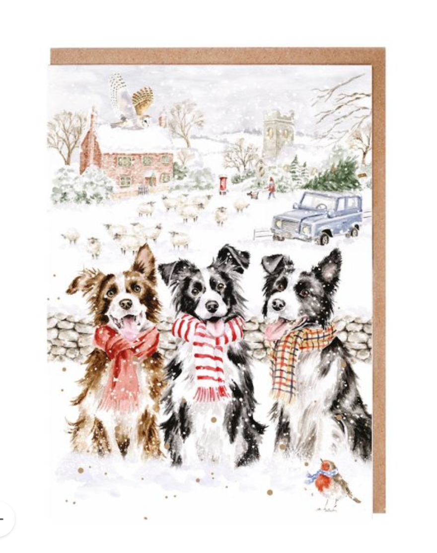 'While Shepherds Watch' Snowman &amp; Animals- Christmas Card Pack - Wrendale Designs