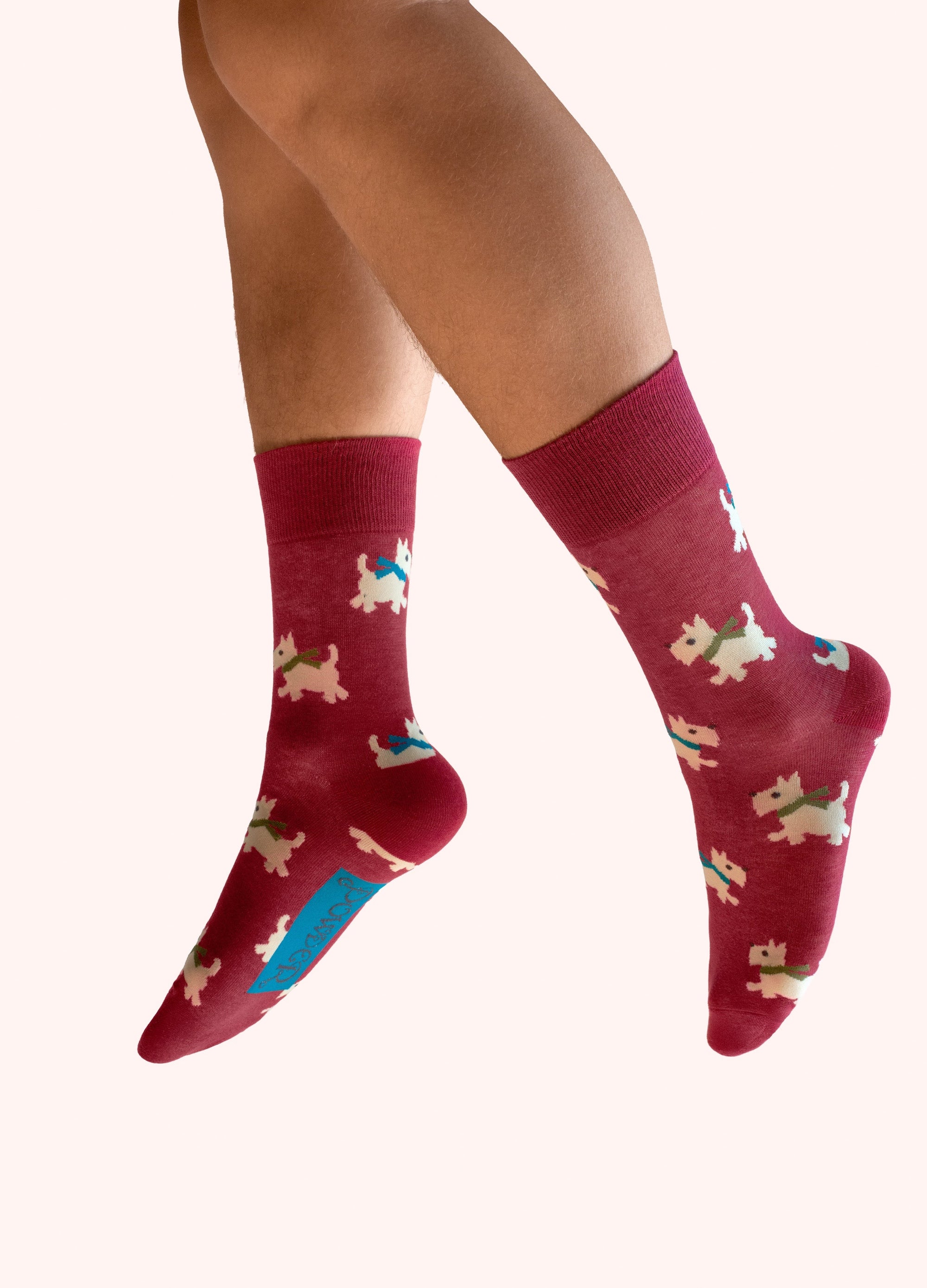 Powder Men’s Ankle Socks - Wooly Westie's - Ruby Red