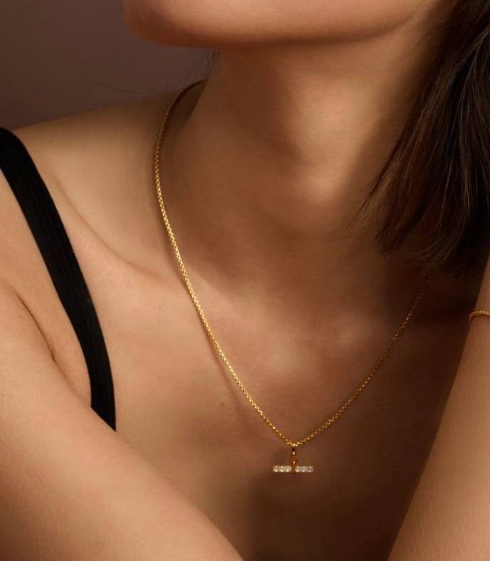 Katie Loxton Waterproof Jewellery - Lustre T-Bar - Gold Heart Necklace