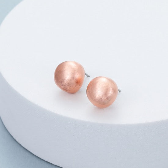 Gracee Jewellery - Rose Gold Button - Large Stud Earrings