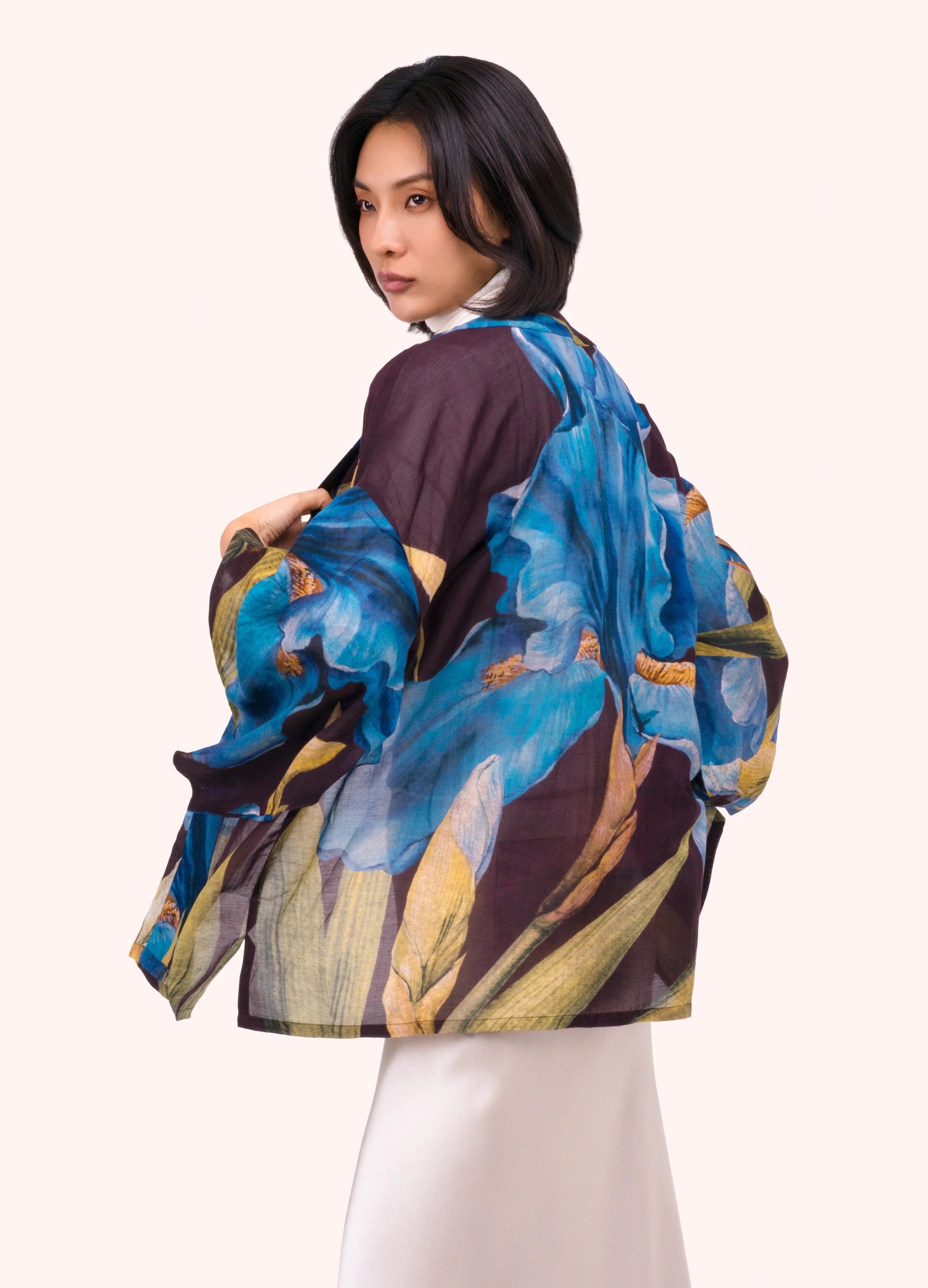 Powder - Iris -  Short Kimono Jacket - Blue/Multi