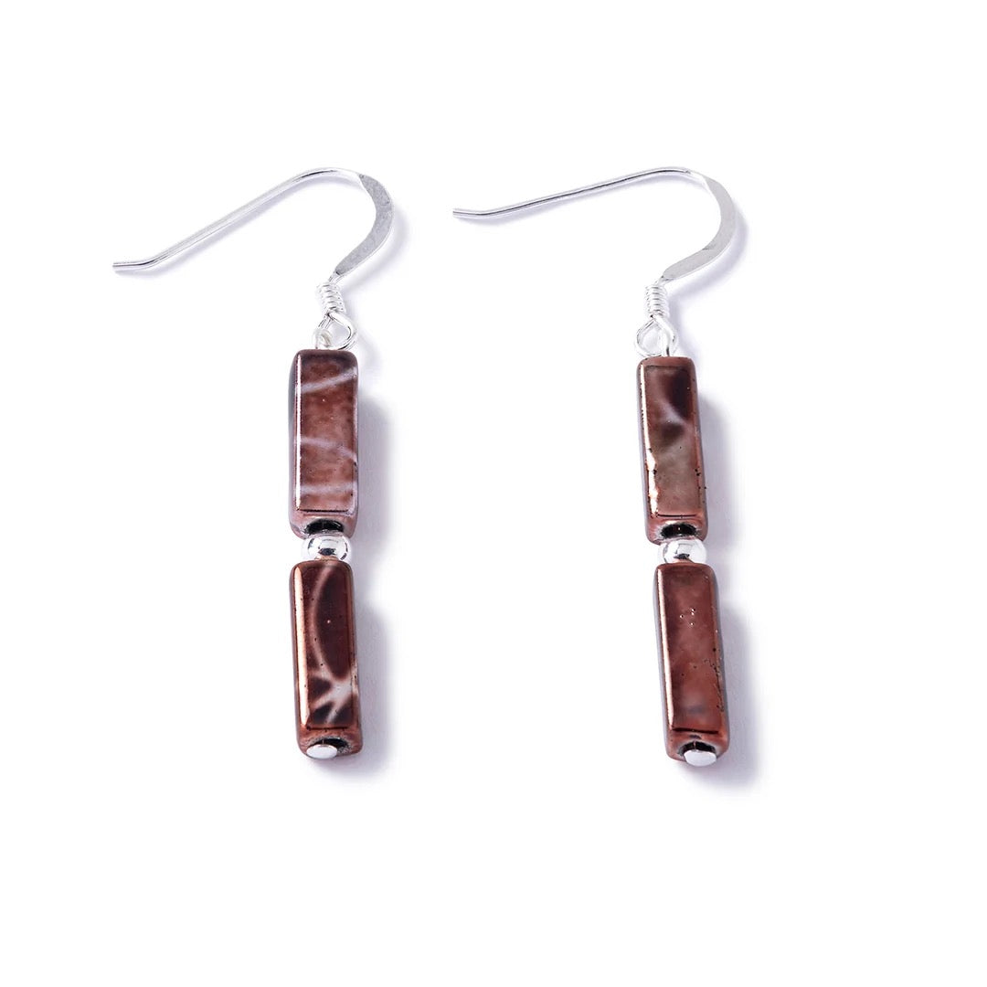 Carrie Elspeth - Molten Bronze Drop Earrings - Brown