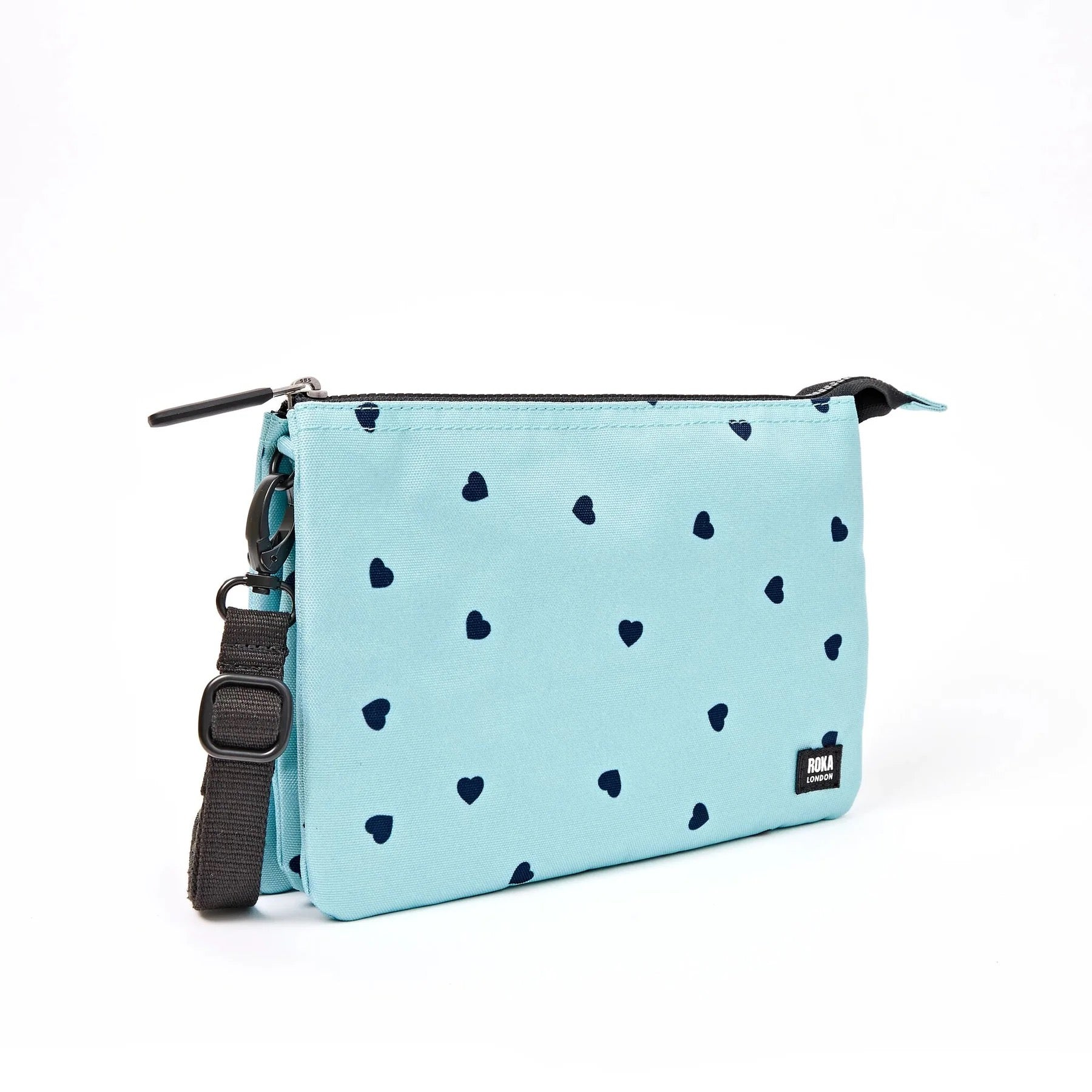 Roka Carnaby XL Crossbody-Recycled Canvas - Heart Print