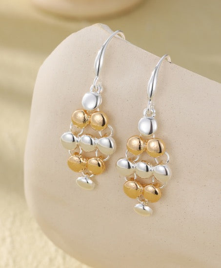 Gracee Jewellery - Circles Cluster - Dangly Earrings - Silver/Gold Plated