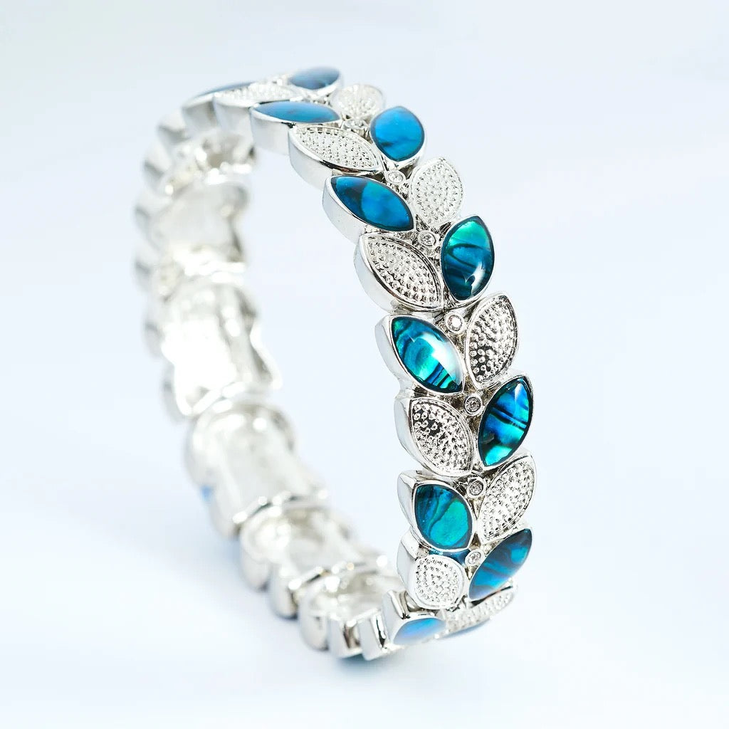 Byzantium Paua Shell Sultana Stretch Bracelet - Silver