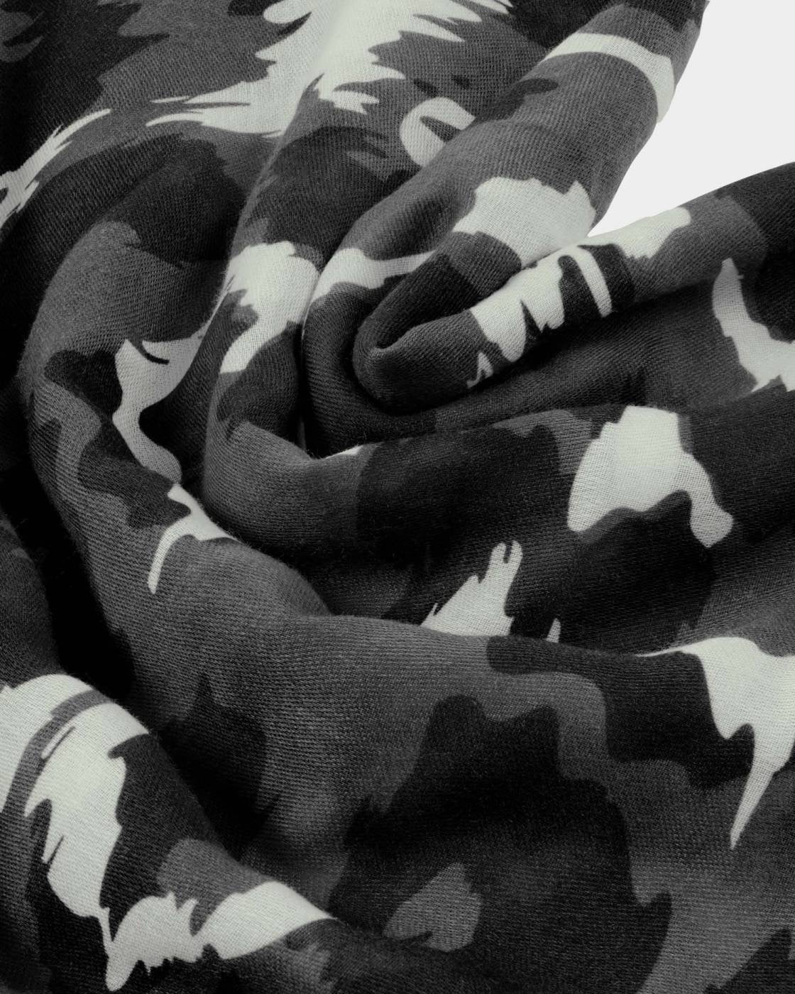 Katie Loxton Printed Scarf - Brush Stroke Leopard -Grey/Black/White