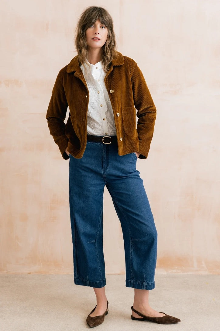 Ash Plain Jumbo Pincord Jacket - Burnt Caramel - Lily &amp; Me