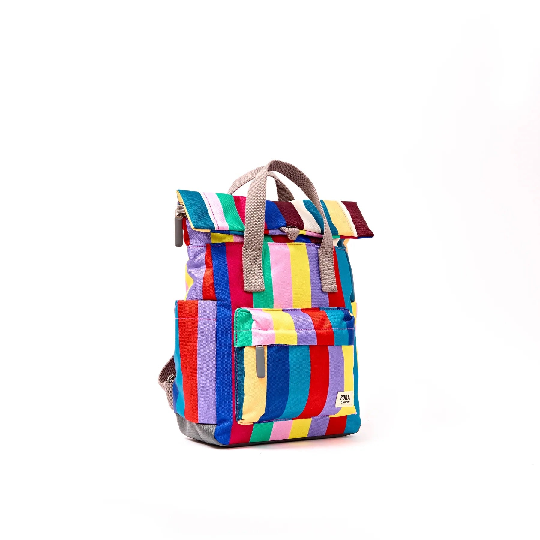 Roka Canfield B Backpack-Recycled Canvas - SMALL - Wide Multi Stripe (Limited Edition)