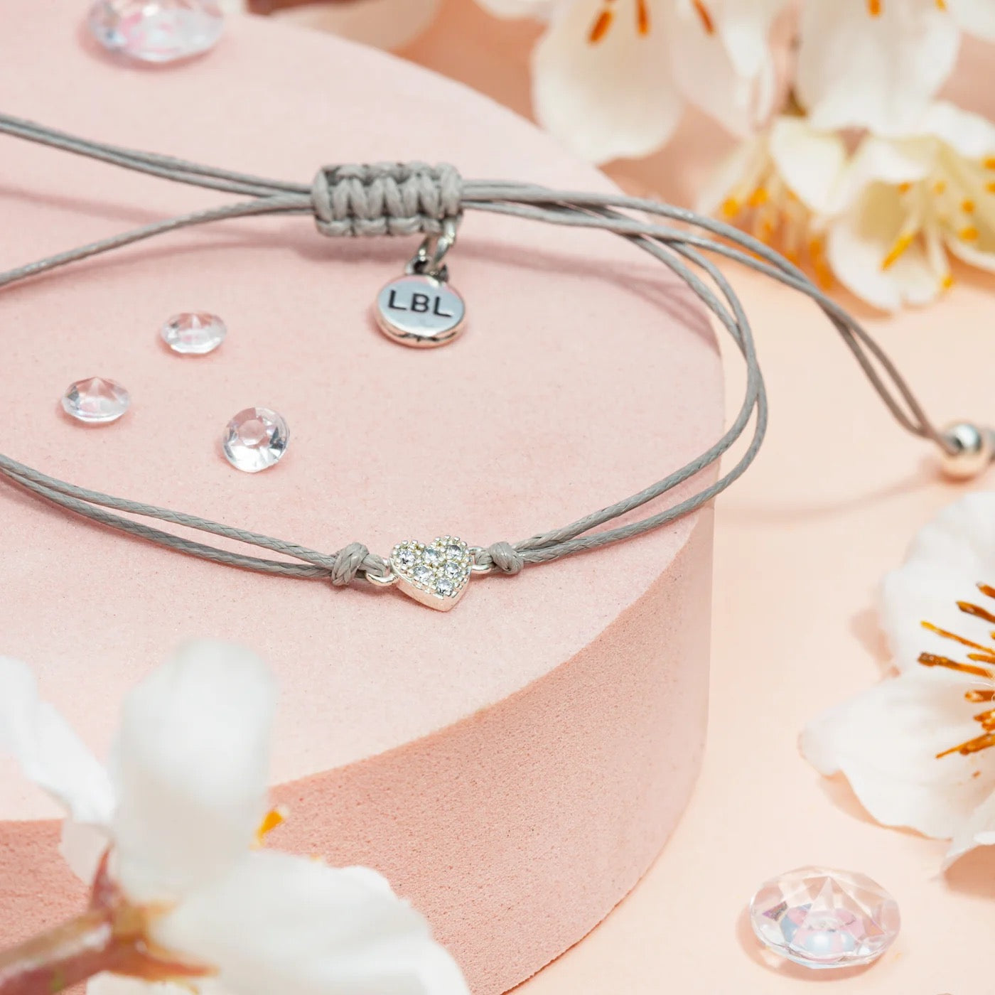 Letterbox Love - Sparkle - Pave Heart Cord Bracelet
