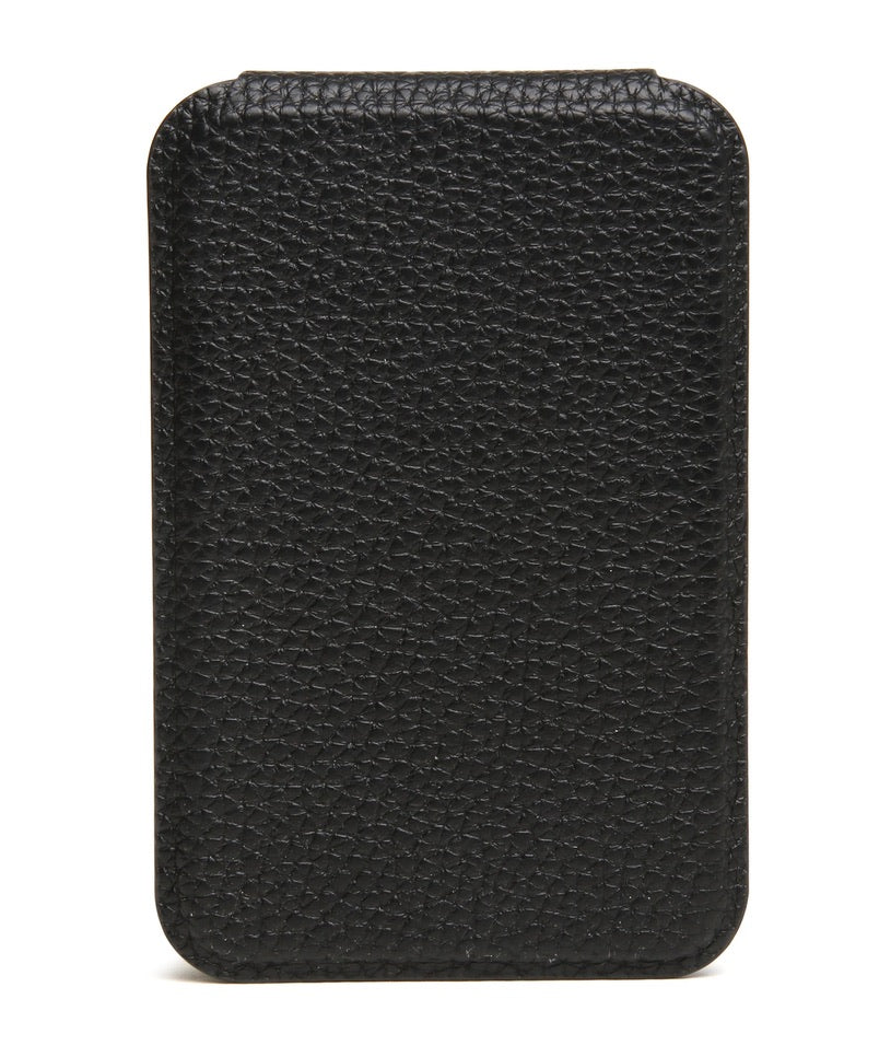 Alice Wheeler - Faux Leather - Mini Folding Compact Mirror - Black