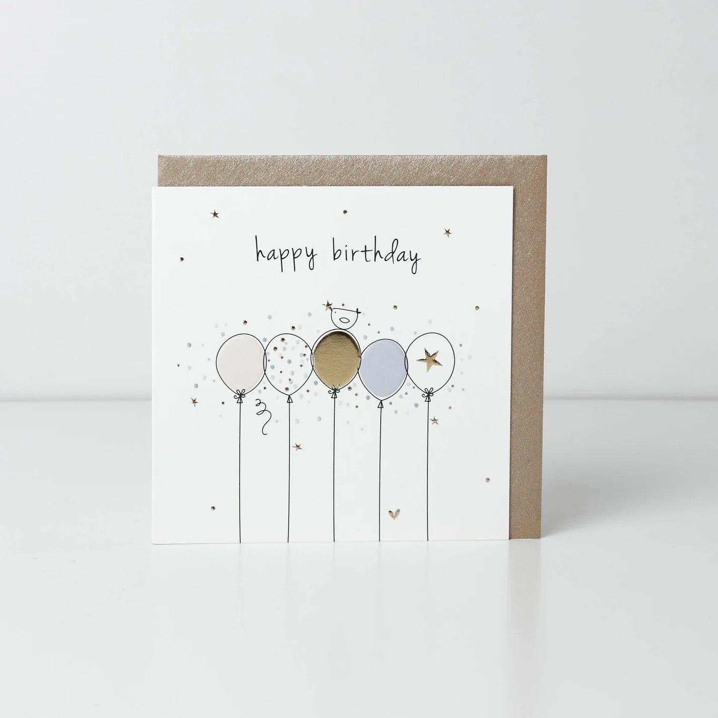Belly Button - Happy Birthday Balloons Birdie SMALL Card