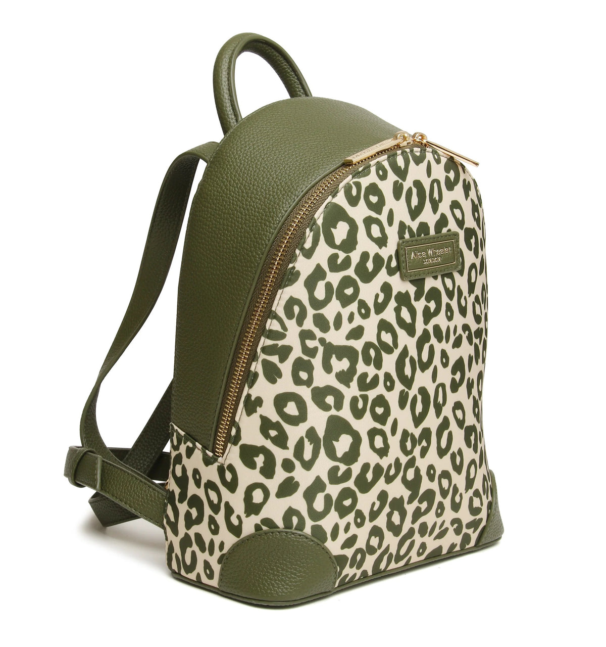 Alice Wheeler- Olive Leopard Print - Shoreditch Small Backpack