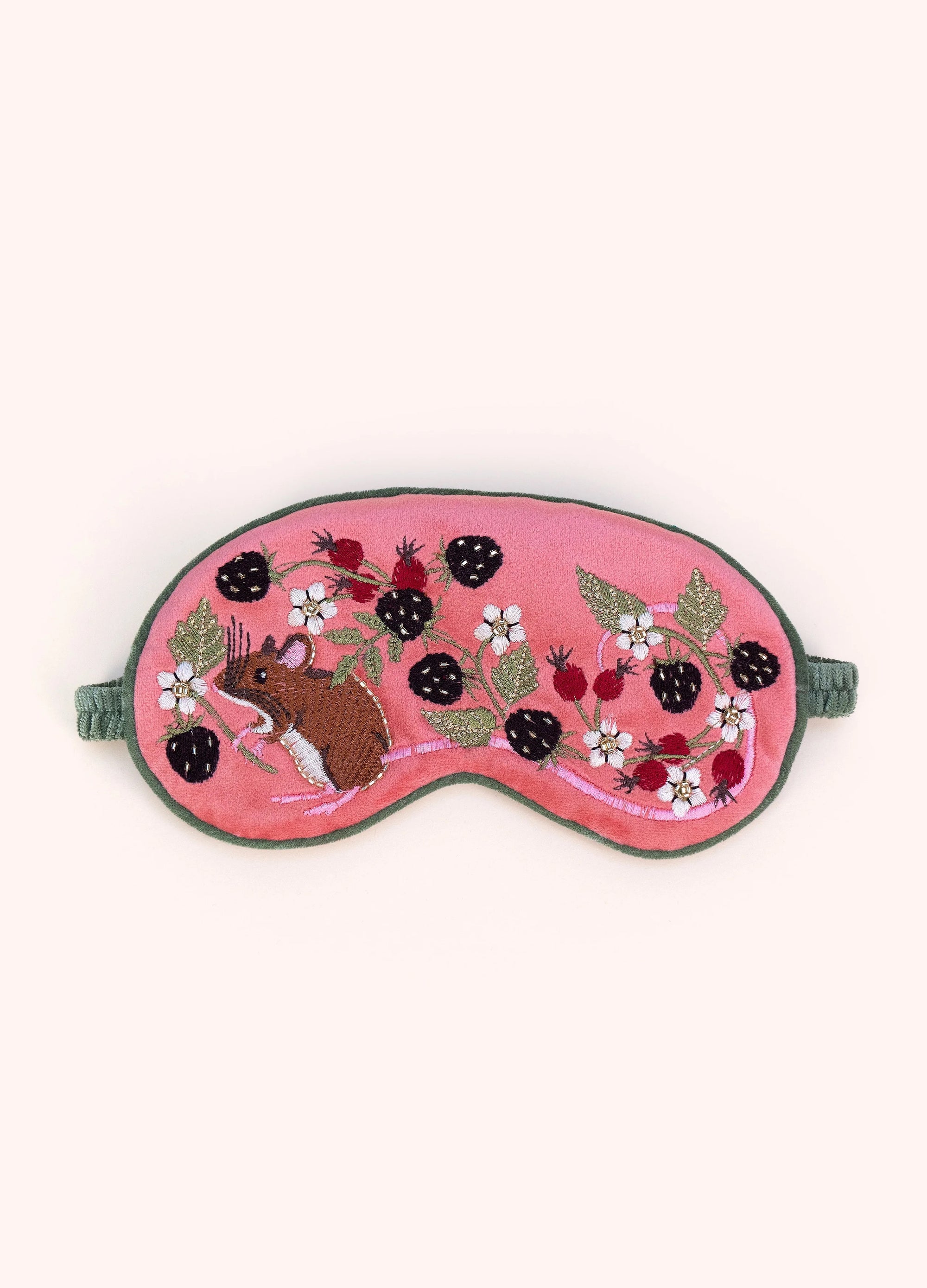 Powder Luxury Velvet Eye Mask - Mouse - Dusky Pink