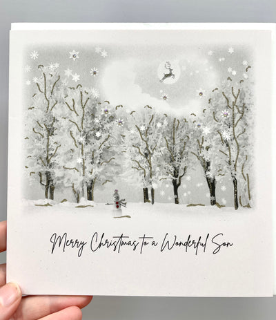 Five Dollar Shake -Snowman Merry Christmas to a Wonderful Son Card