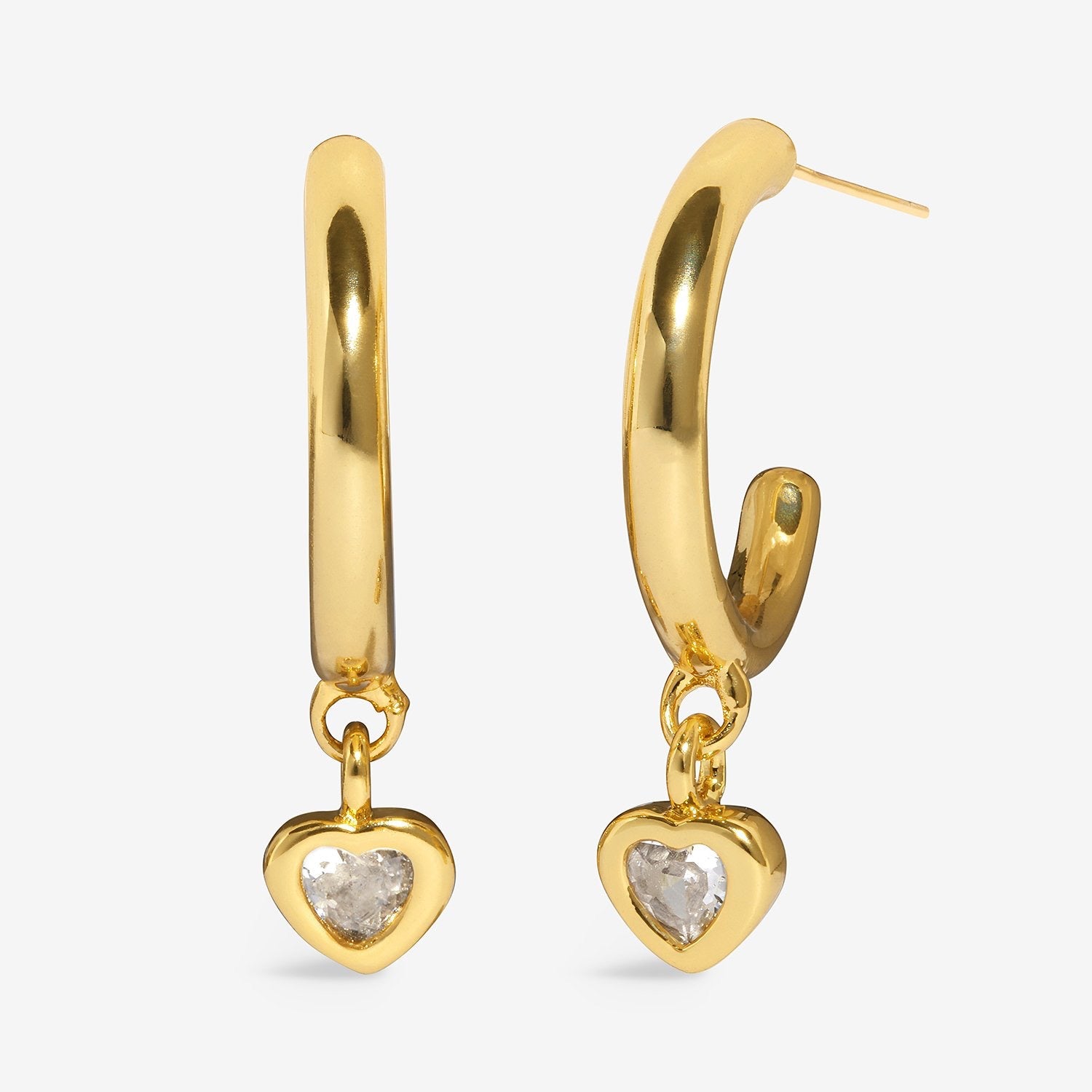 Joma Jewellery Moments to Shine - Perfectly You - Gold Plated Boxed Heart Hoop Earrings